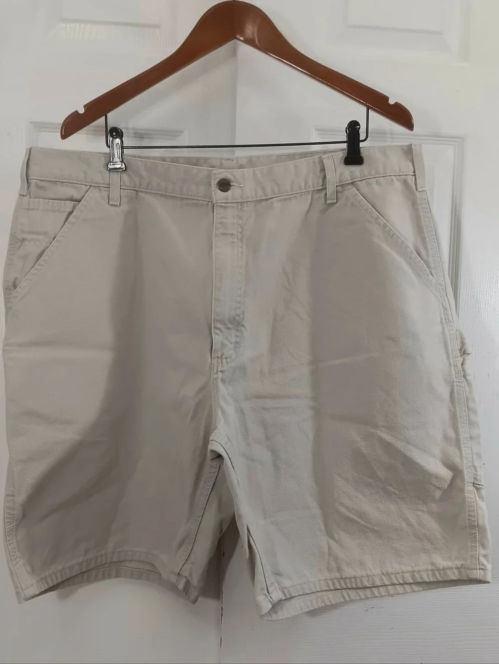 VTG Carhartt B149 Tan Stone Canvas Carpenter Shorts Men' Sz 40 (Tag 42) Y2K 2002